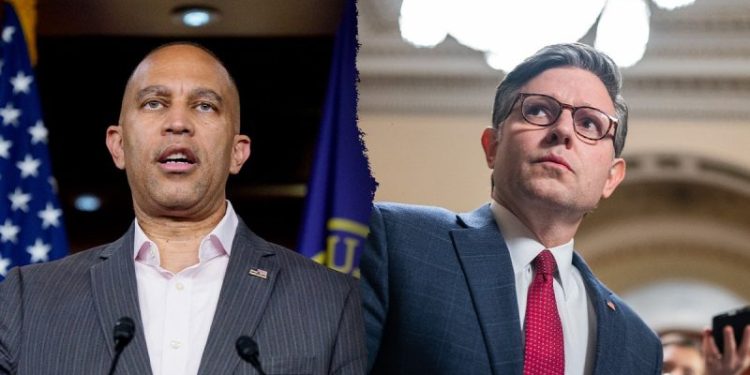 Mike Johnson fires back at Hakeem Jeffries’ ‘desperate’ call for televised shutdown debate